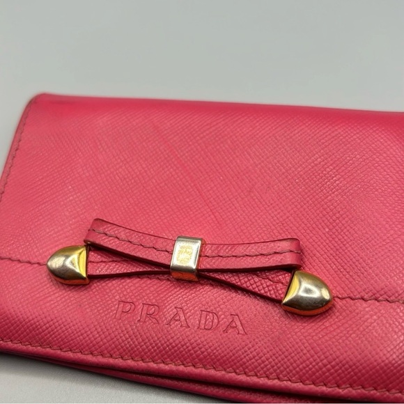 PRADA BOW PINK CARDHOLDER - Picture 7 of 9